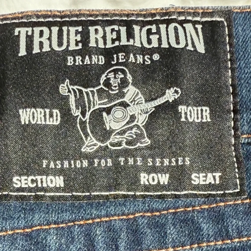 TRUE RELIGION Men's Ricky Flap SN Relaxed Straight Leg Jeans SIZE 36x32 Dark NEW